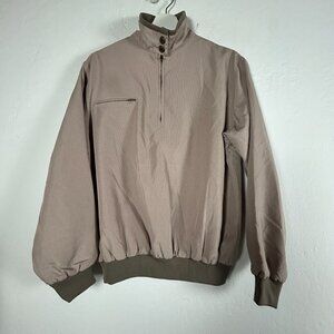 Vintage Tehama Nancy Haley Womens 1/4 Zip Pullover Windbreaker Jacket Medium Tan